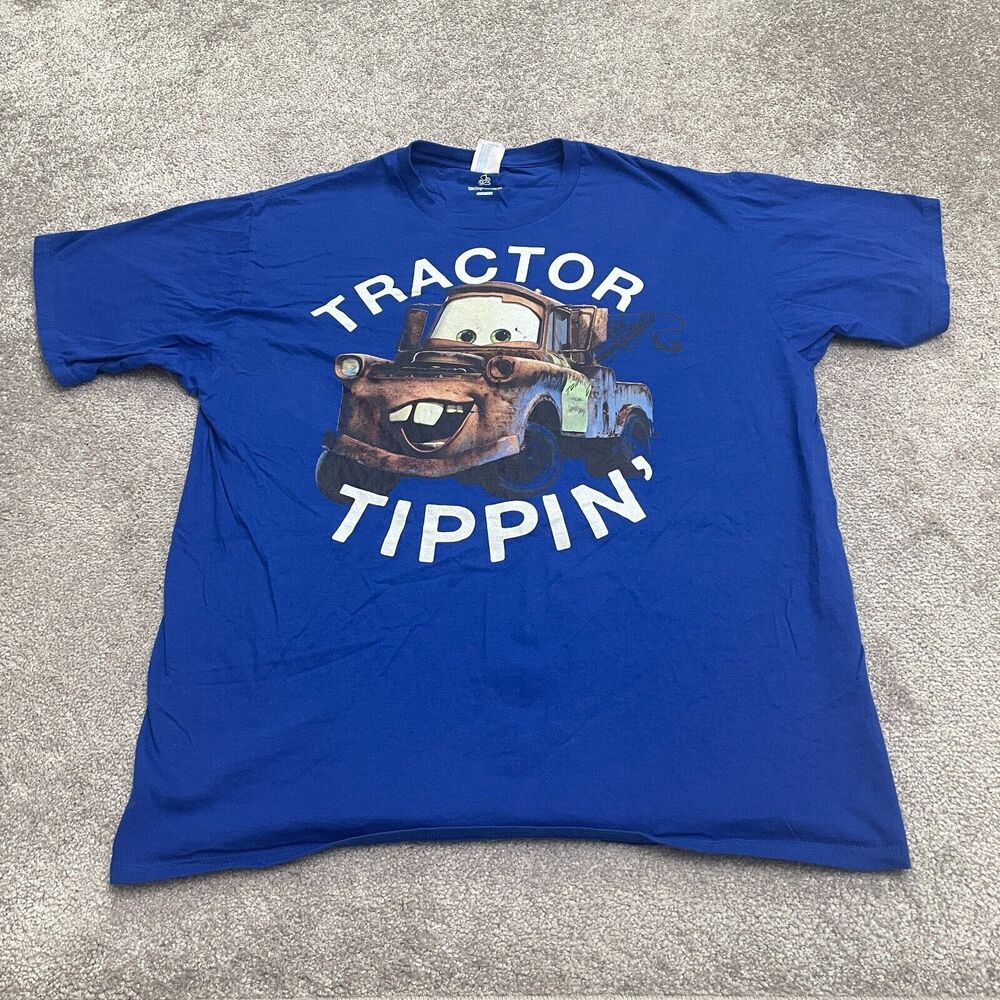 Port & Company x Disney Pixar Cars Tow Motor Graphic T-Shirt Mens XL Blue Crew